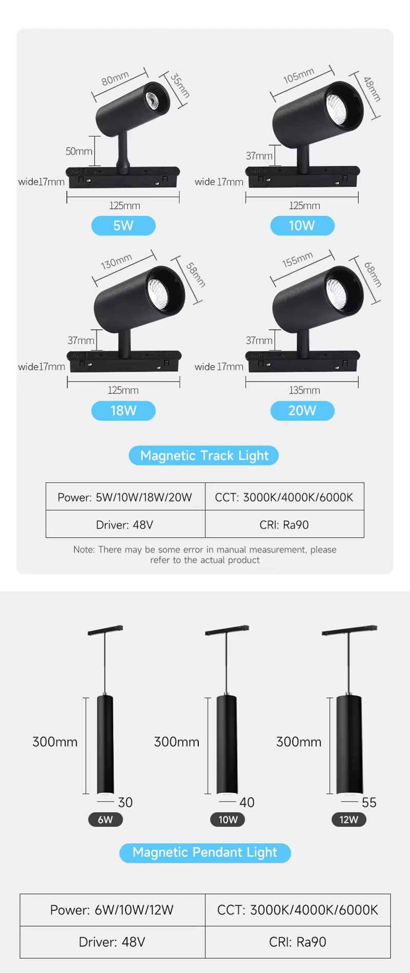 Note: There may be some error in manual measurement, please refer to the actual product