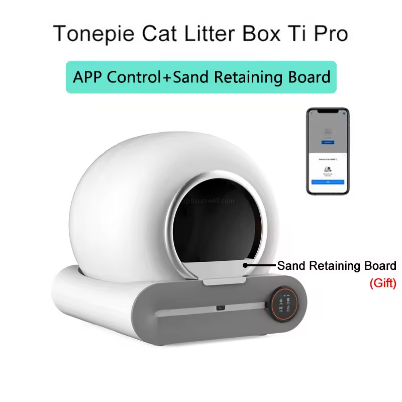 Tonepie Cat Litter Box Ti Pro APp Control+Sand Retaining Board