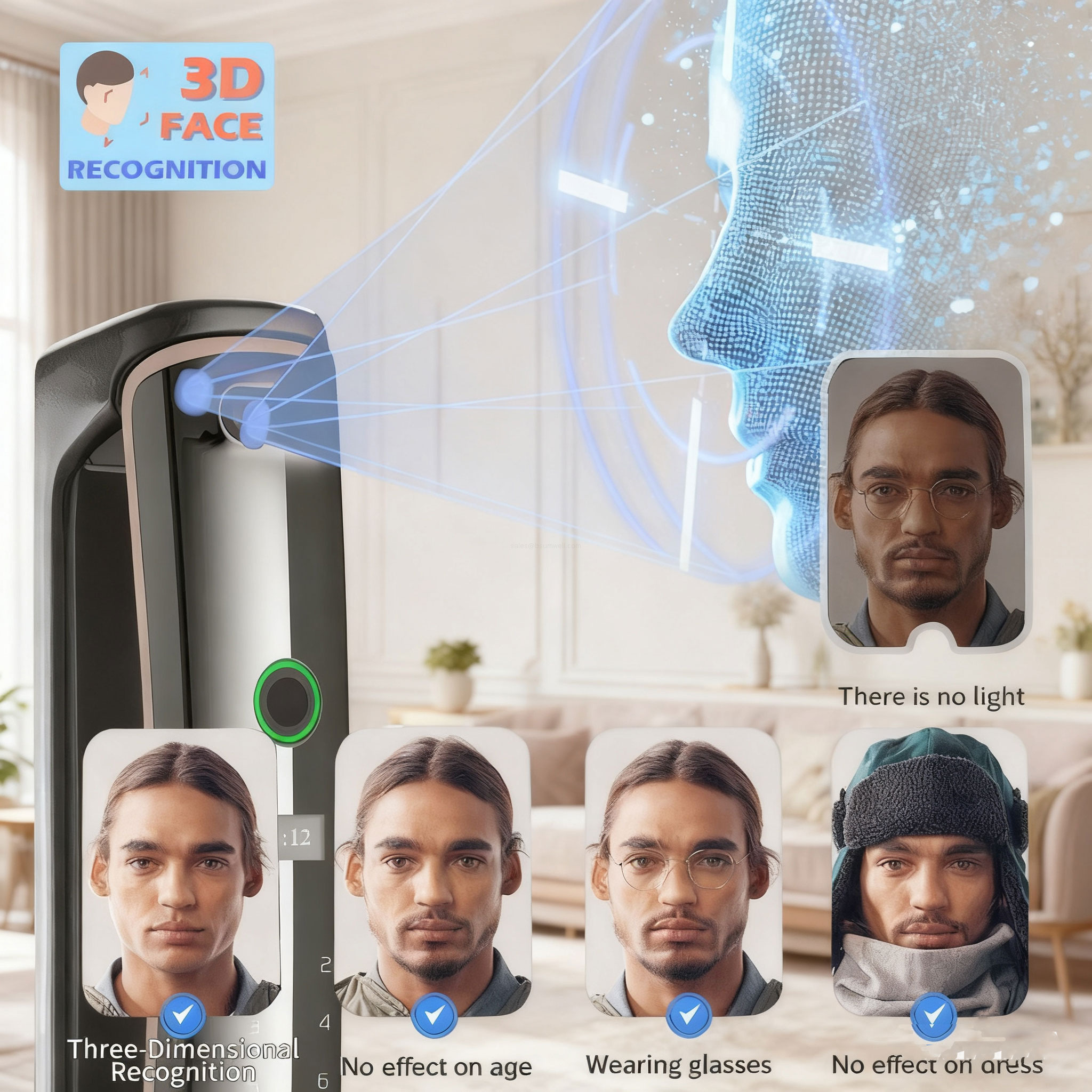 FACE fingerprint scan door locks