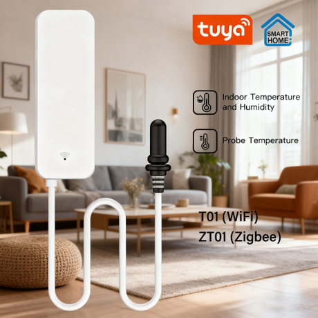 Tuya WiFi/ZigBee Temperature Humidity Sensor with External Probe for ...
