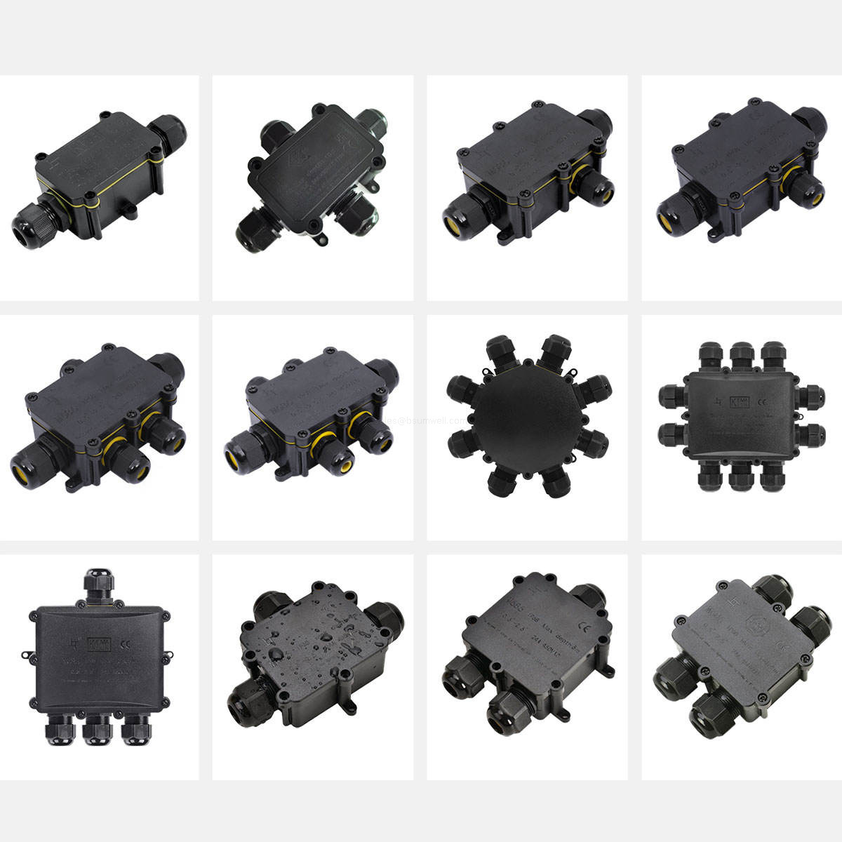 3 Way IP68 Waterproof Underground Plastic Junction Box Outdoor Electrical Cable Connector Sleeve