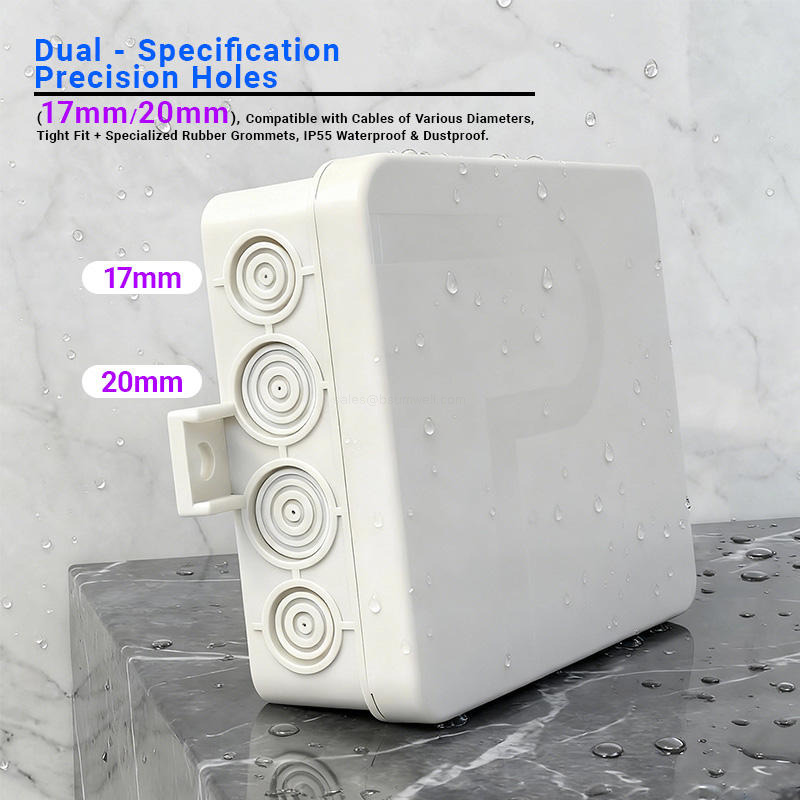 Waterproof Junction Box Electrical Enclosure for Indoor and Outdoor Wire Connection PP Material Dustproof Terminal Project Box