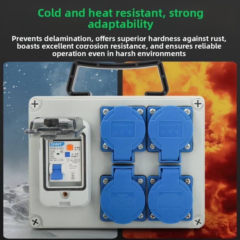 Weatherproof ABS Industrial Power Distribution Box With Multi Plug Sockets Combined Strip Enclosure