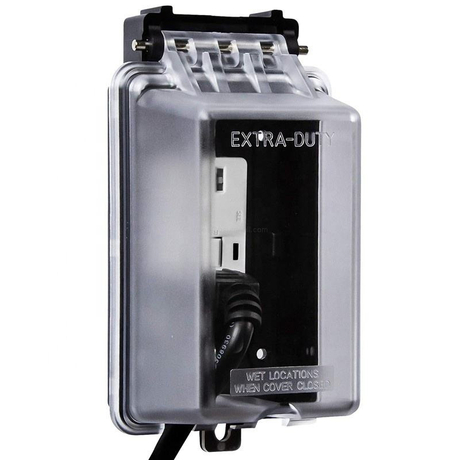 1 Gang Weatherproof In-Use Outlet Cover Extra Duty for Outdoor GFCI Receptacles Enclosure