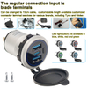 12V 24V 4 in 1 Marine Switch Panel Dual USB PD QC3 Fast Charger Voltmeter Power Socket IP65 Waterproof