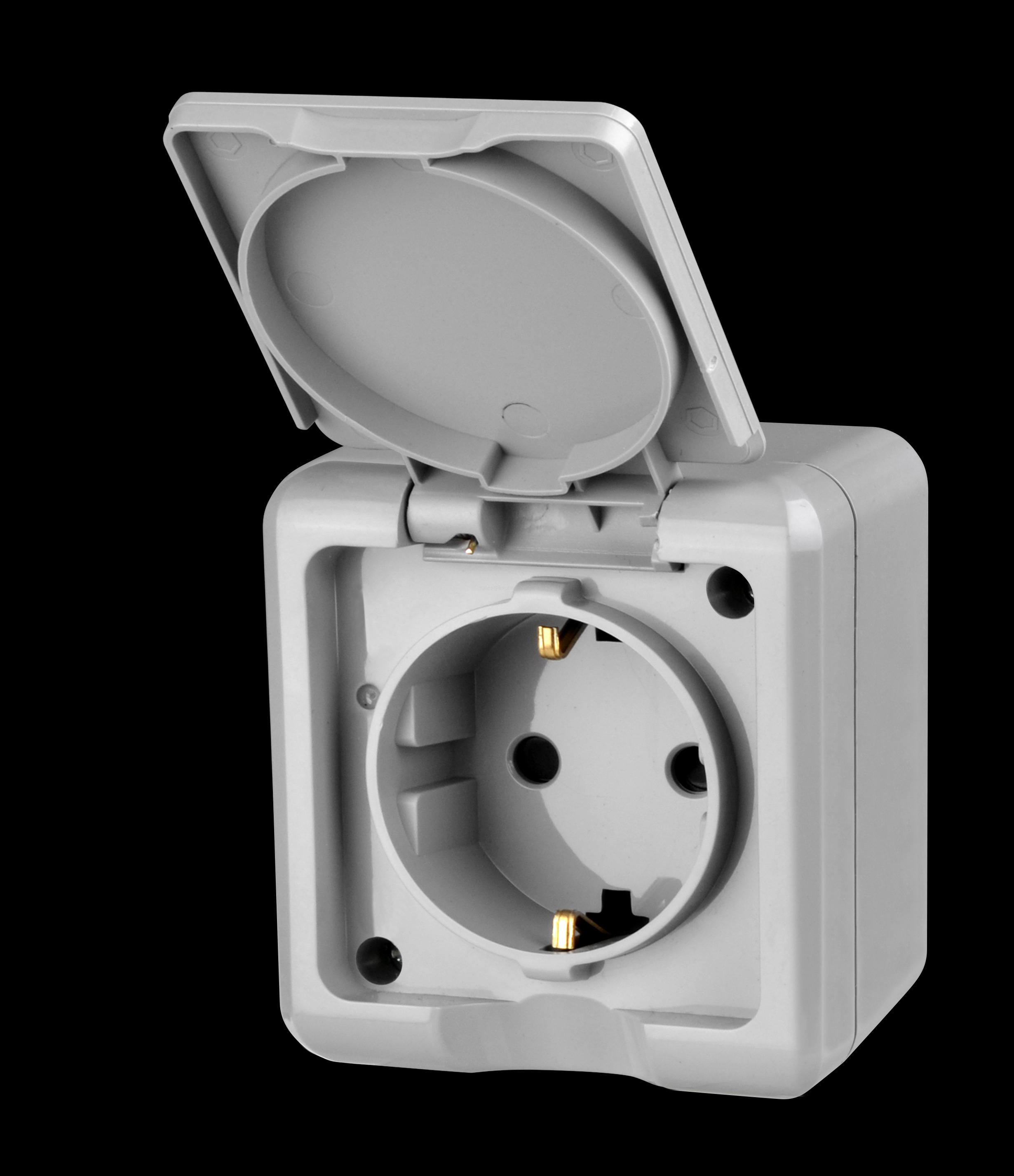 EU Standard IP54 Waterproof Outdoor Surface Type Wall Switch Socket 16A 250V For Electronic Charging