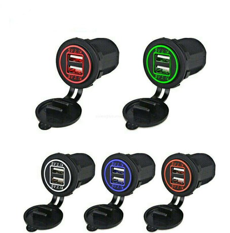 12V 24V Dual USB Charger Socket IP66 Waterproof Power Outlet For Car RV Boat Marine Truck
