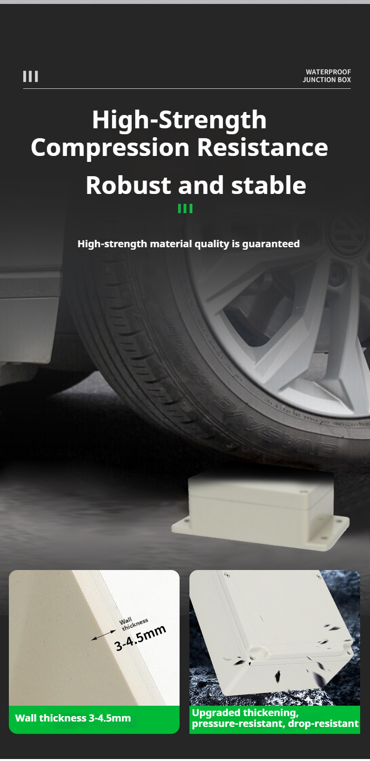 Precise sealing. Durable and anti-aging. Heavy rain proof. High strength, pressure resistance, firm and stable. High-strength materials, quality guaranteed. Wall thickness: 3-4.5mm. Upgraded and thickened, pressure-resistant and drop-resistant.