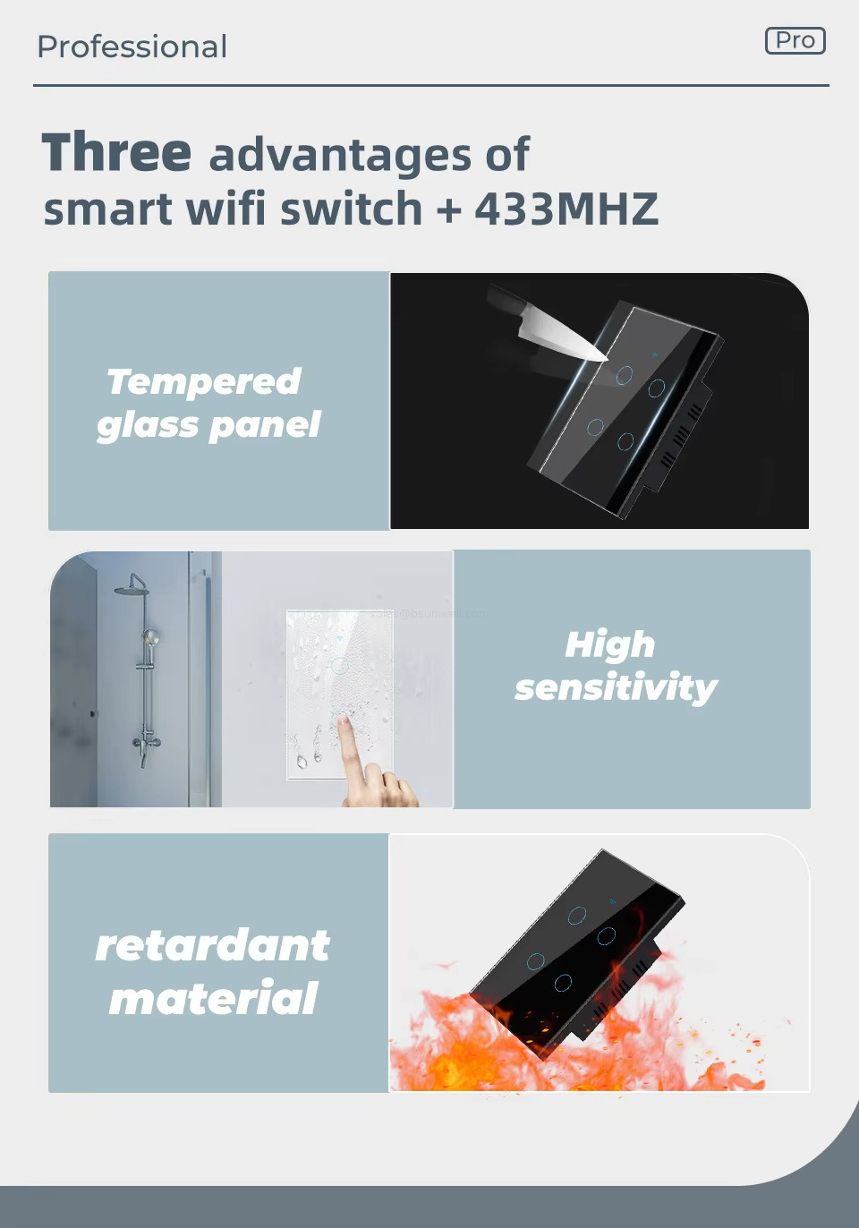 Three advantages of smart wifi switch+433MHZ