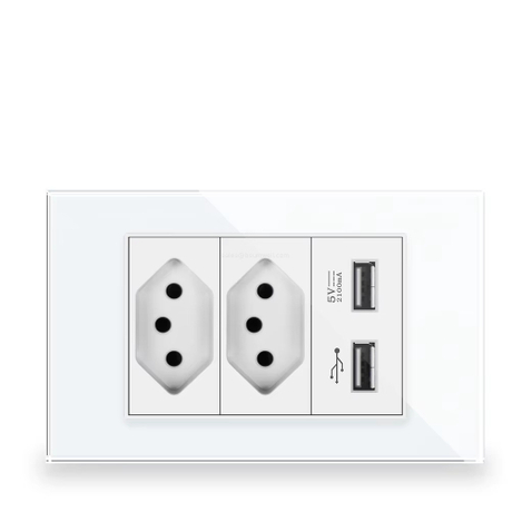 Brazilian Standard Wall Power Socket 20A Electrical Outlet with Dual USB Charger Ports Tempered Glass Panel Modular Design for Home Office