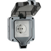 Outdoor Weatherproof Wall Switch Socket IP66 Rainproof Dustproof Power Outlet Box with Lockable Cover and Indicator Light for Exterior Garden Patio