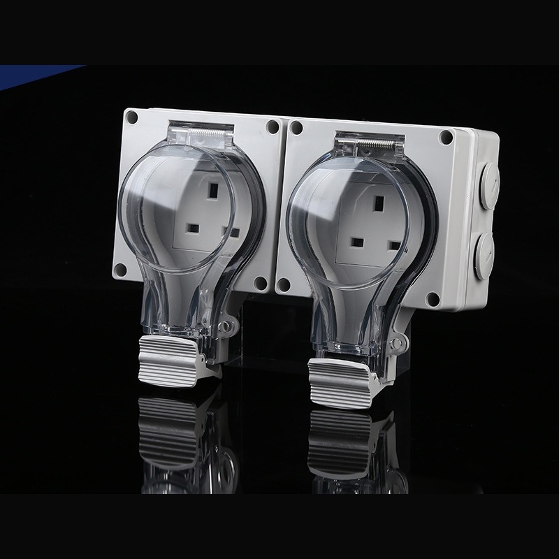 Triple Gang IP66 UK Weatherproof Socket with Switch | 13A British Plug for Industrial Outdoor Power Distribution