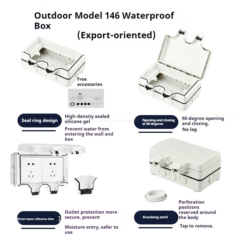 High-density sealed silicone to prevent water from entering the box through the wall
