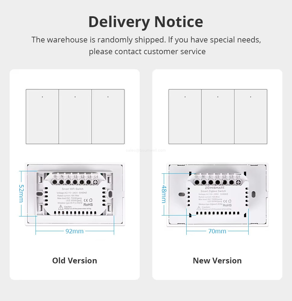 Delivery Notice The warehouse is randomly shipped. lf you have special needs, please contact customer service