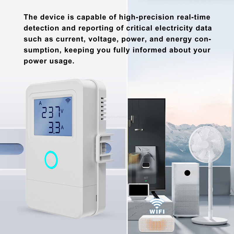 Zigbee Smart Power Meter 80A Tuya Compatible WiFi Energy Monitor with CT Clamp Kwh Consumption Tracker