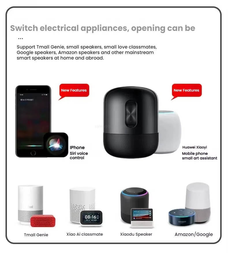Support Tmall Genie, small speakers, small love classmatesGoogle speakers,Amazon speakers and other mainstreamsmart speakers at home and abroad.