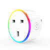Tuya Smart RGB LED Plug Wifi Smart Socket UK Remote Control Compatible Google Home Alexa