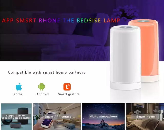 Tuya Smart Motion Sensor LED Night Light Bedside Lamp Wireless Dimming USB Charging Night Lamps Bedroom Rechargeable Lamp