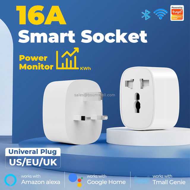 In Stock 10A EU UK US Alexa Google Home Tuya Wall Smart Socket Remote Control Timing Function Mini Wifi Smart Plug