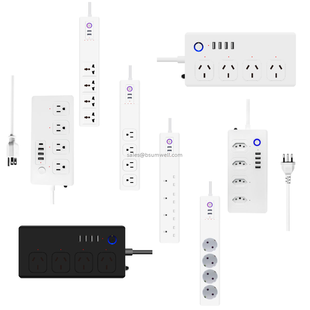 Hot Sell Multi-function Eu Universal USB Surge Protector Power Strip For Charging Extension Socket