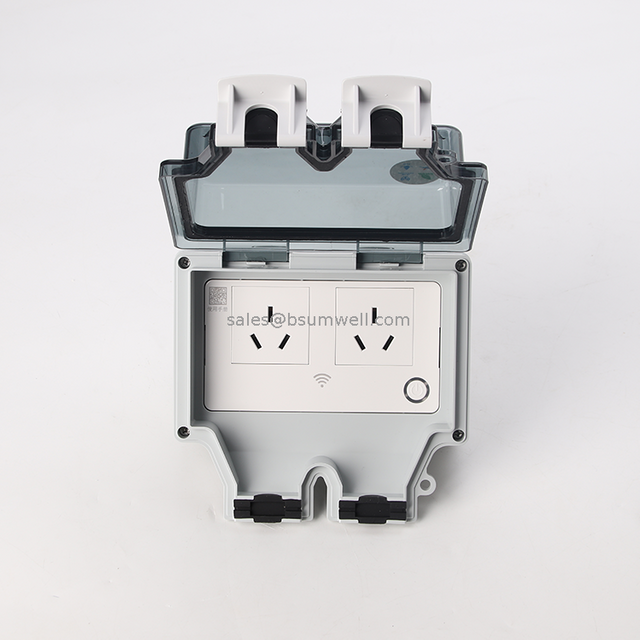 Bsumwell IP66 Smart WiFi 1/2 Gang Waterproof Case Industrial Socket electrical Plug Sockets outdoor Socket