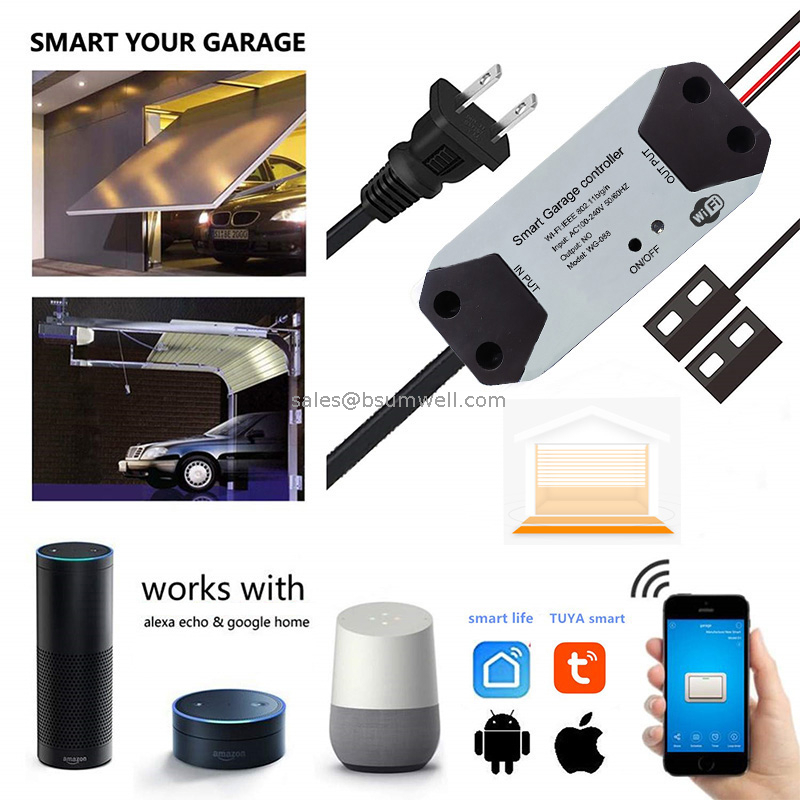 Tuya WiFi Remote Control Garage Door Wireless Open Close Smart Garage Opener Compatible With Alexa