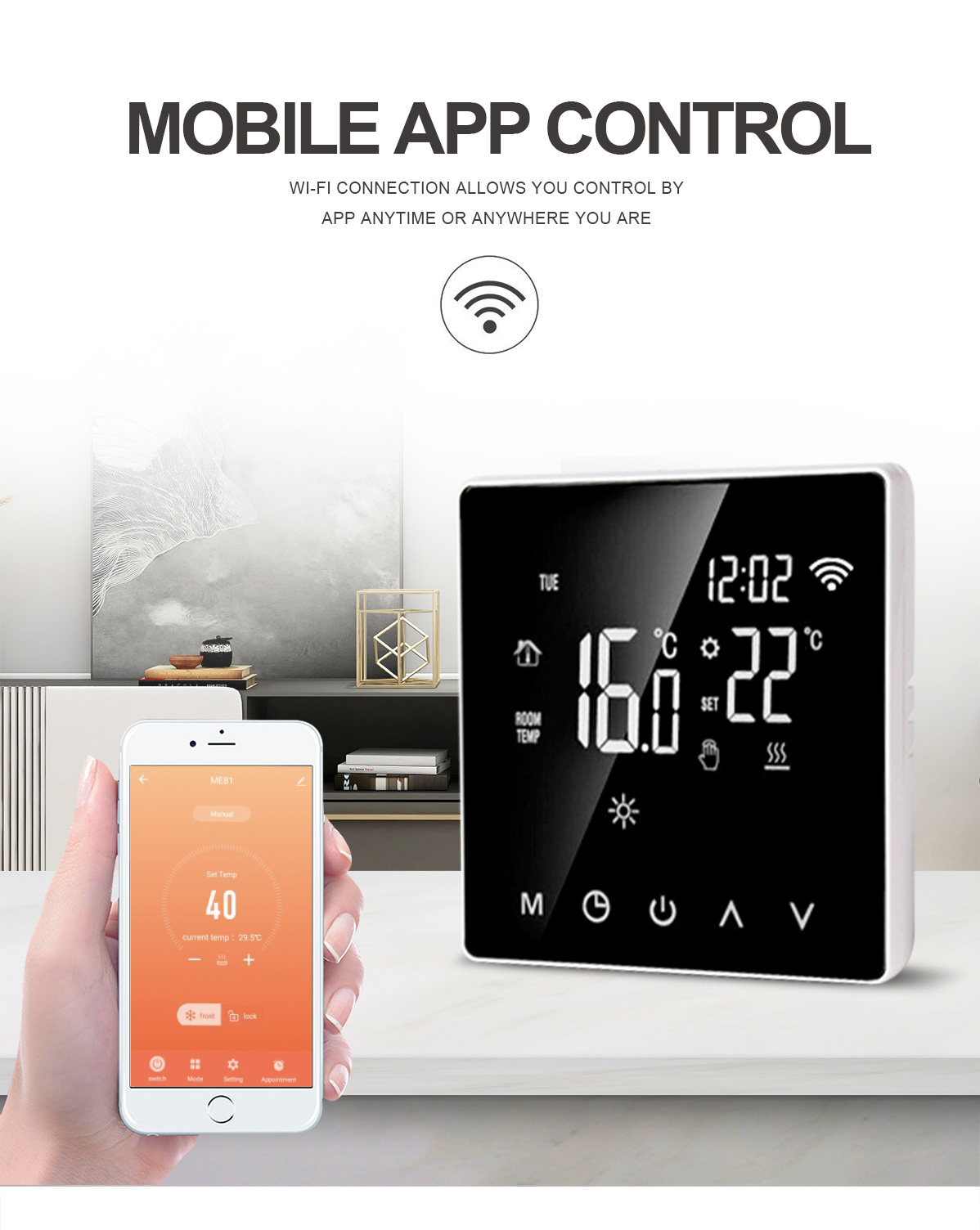 Smart Mirror Wifi Thermostat for Smart Home Diy Works with Alexa Google Home