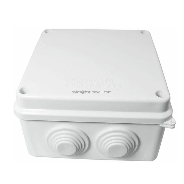 Hot Sale 100*100*70mm Ip65 with Rubber Plug Plastic Junction Box Waterproof Plastic Enclosure Box Outdoor Junction Box