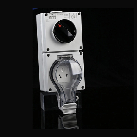 IP66 16A 3 Pin Switched Outdoor Socket Weatherproof Lockable Cover for EV Charging Pump