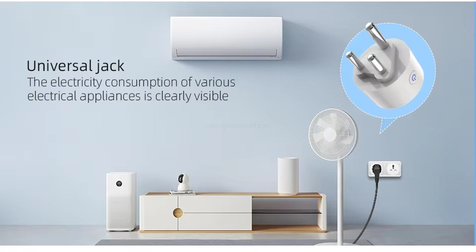Universal jack The electricity consumption of variouselectricalappliances is clearly visible