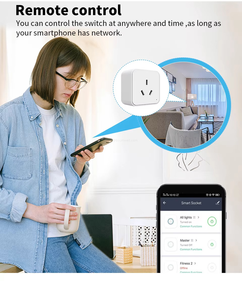 Remote control You can control the switch at anywhere and time ,as long asyoursmartphone has network.