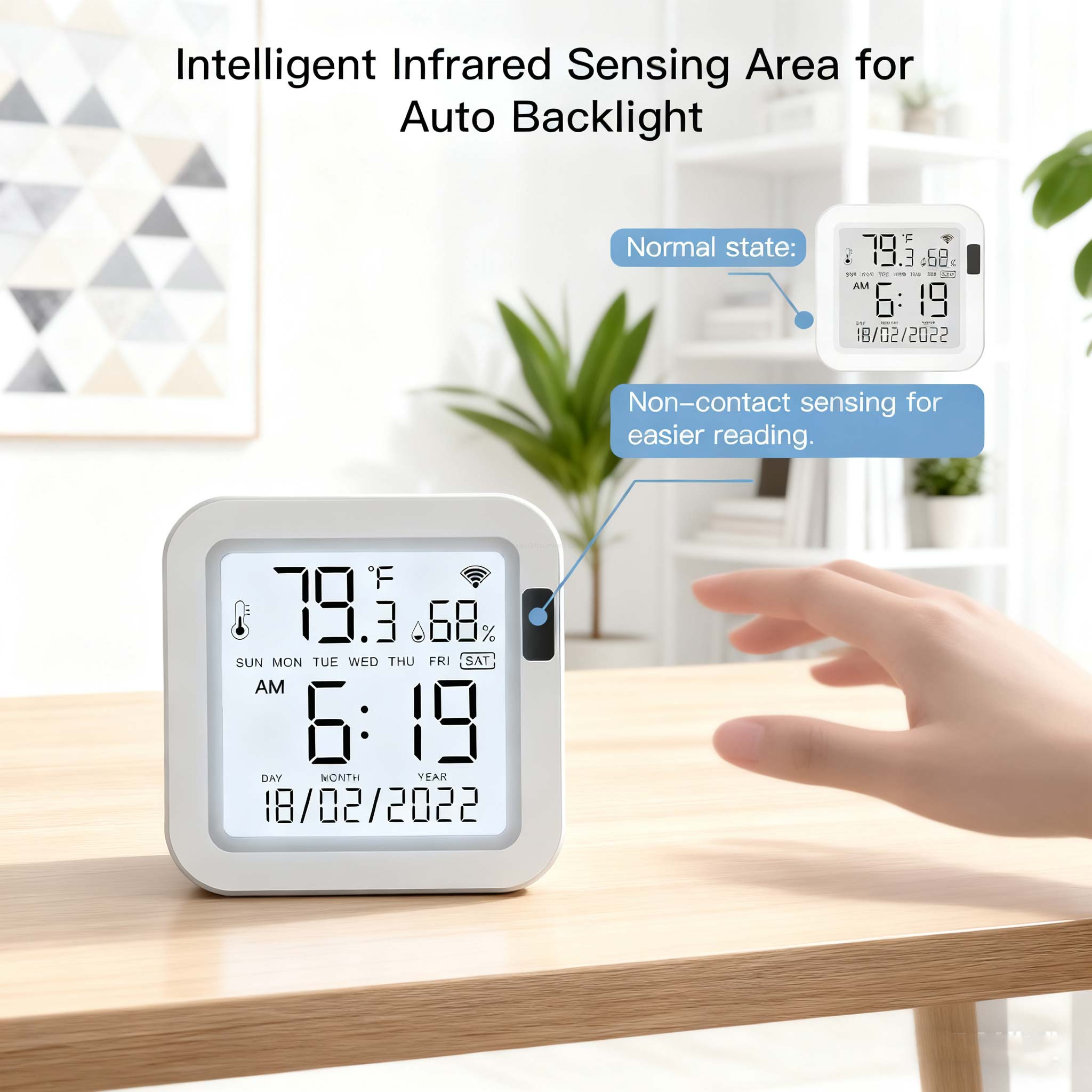 Infrared Backlight WiFi Temp Humidity Sensor