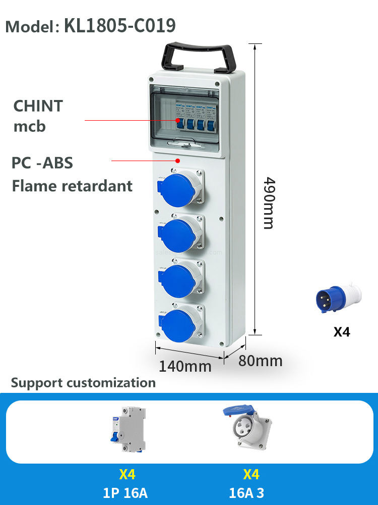 P65 industrial plug socket