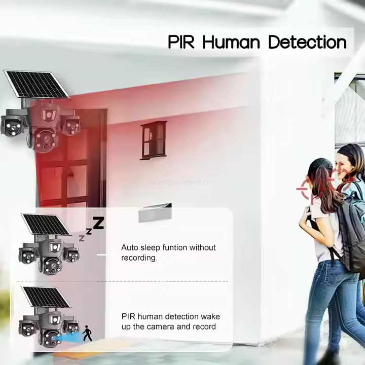 3-lens IP66 outdoor surveillance camera