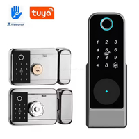 Tuya Smart Door Lock Waterproof Double Sides Rim Iron Lock for Outdoor Garage Door