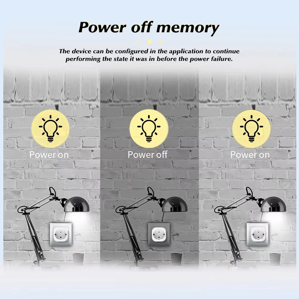 Power off memory The device can be configured in the application to continue performing the state it was in before the power failure.