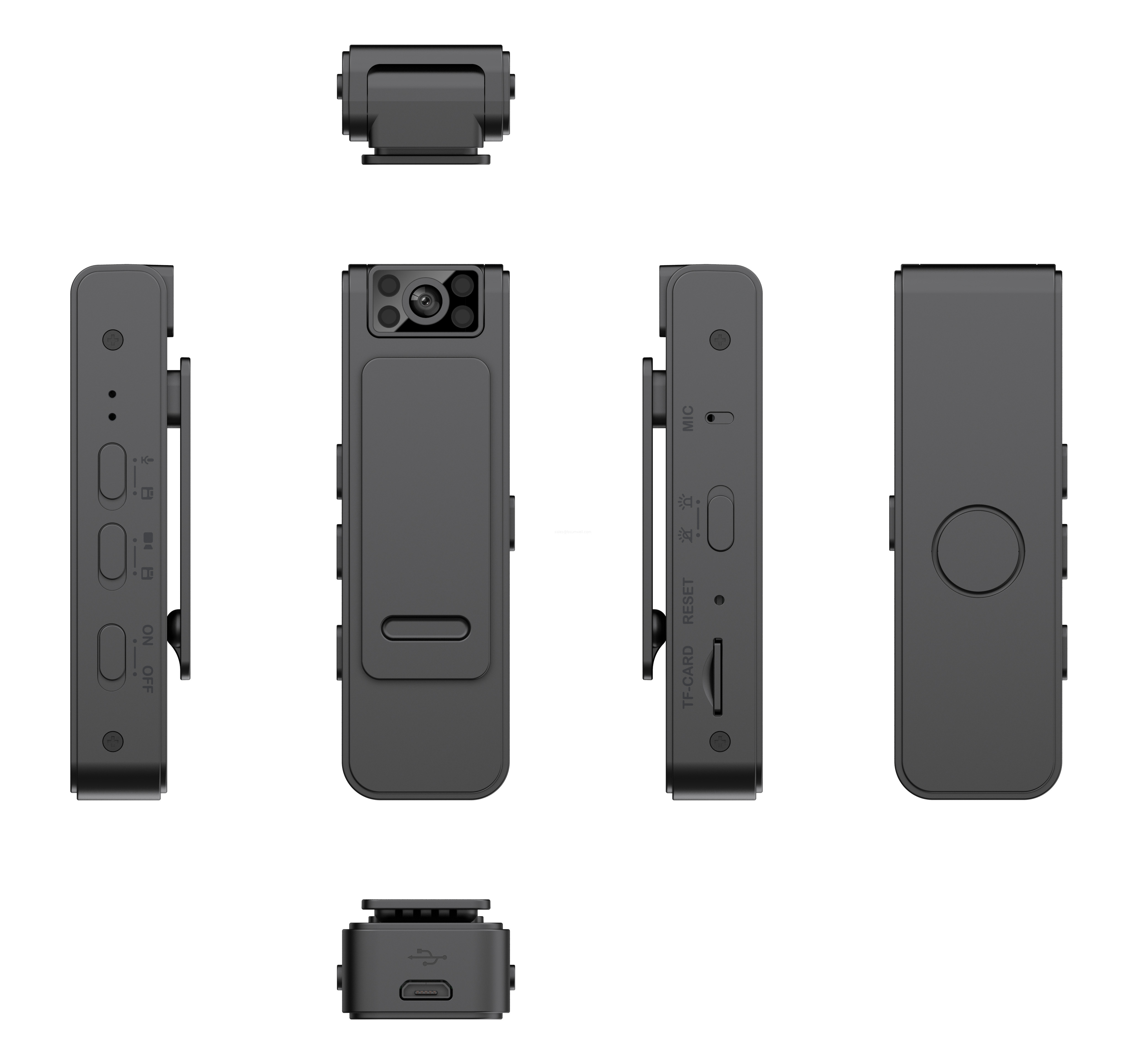 USB rechargeable clip-on surveillance cam