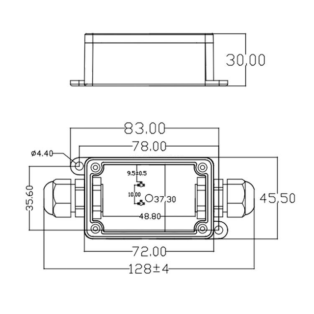 IP66 Waterproof Two Way Small Electrical Junction Box for Outdoor Lighting