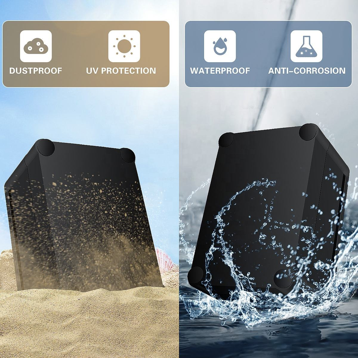 Heavy Duty Black Waterproof Plastic Enclosure IP65 Project Box for Industrial Electronics
