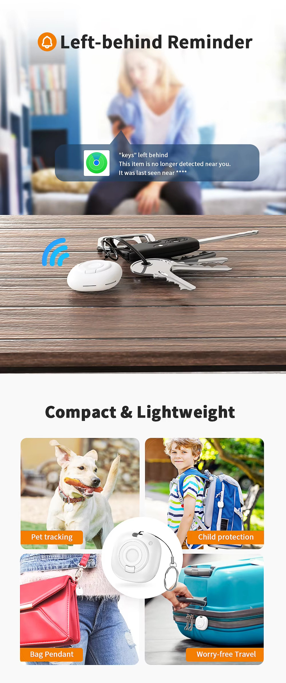 Left-behind Reminder, Compact & Lightweight