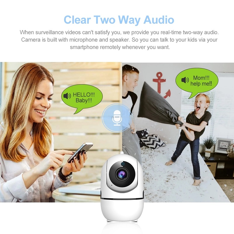 1080P HD WiFi PTZ Camera 360° AI Human Tracking Two Way Audio Night Vision Indoor Security Camera Baby Pet Monitor