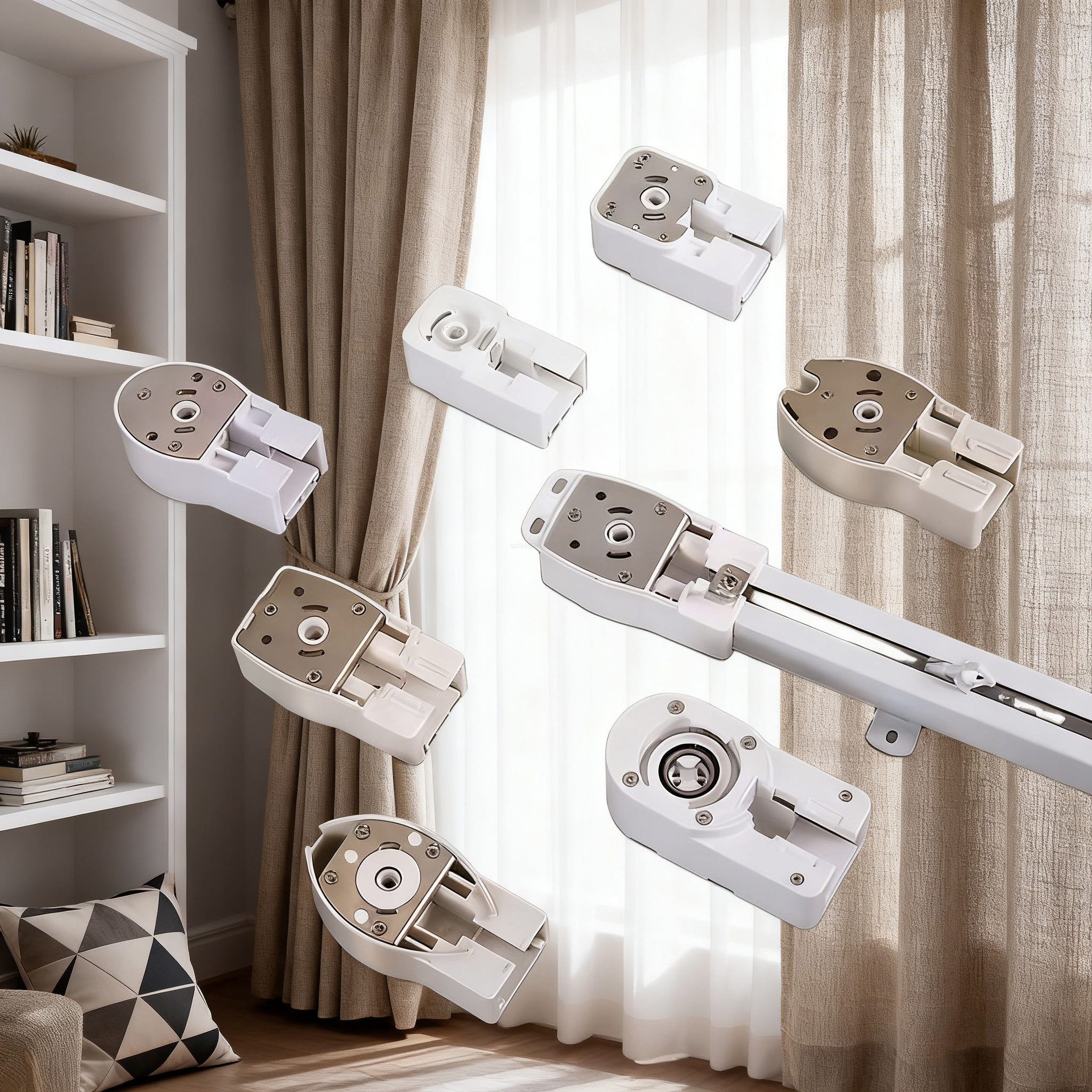 80kg Load Aluminum Recessed curtain Tracks 28mm