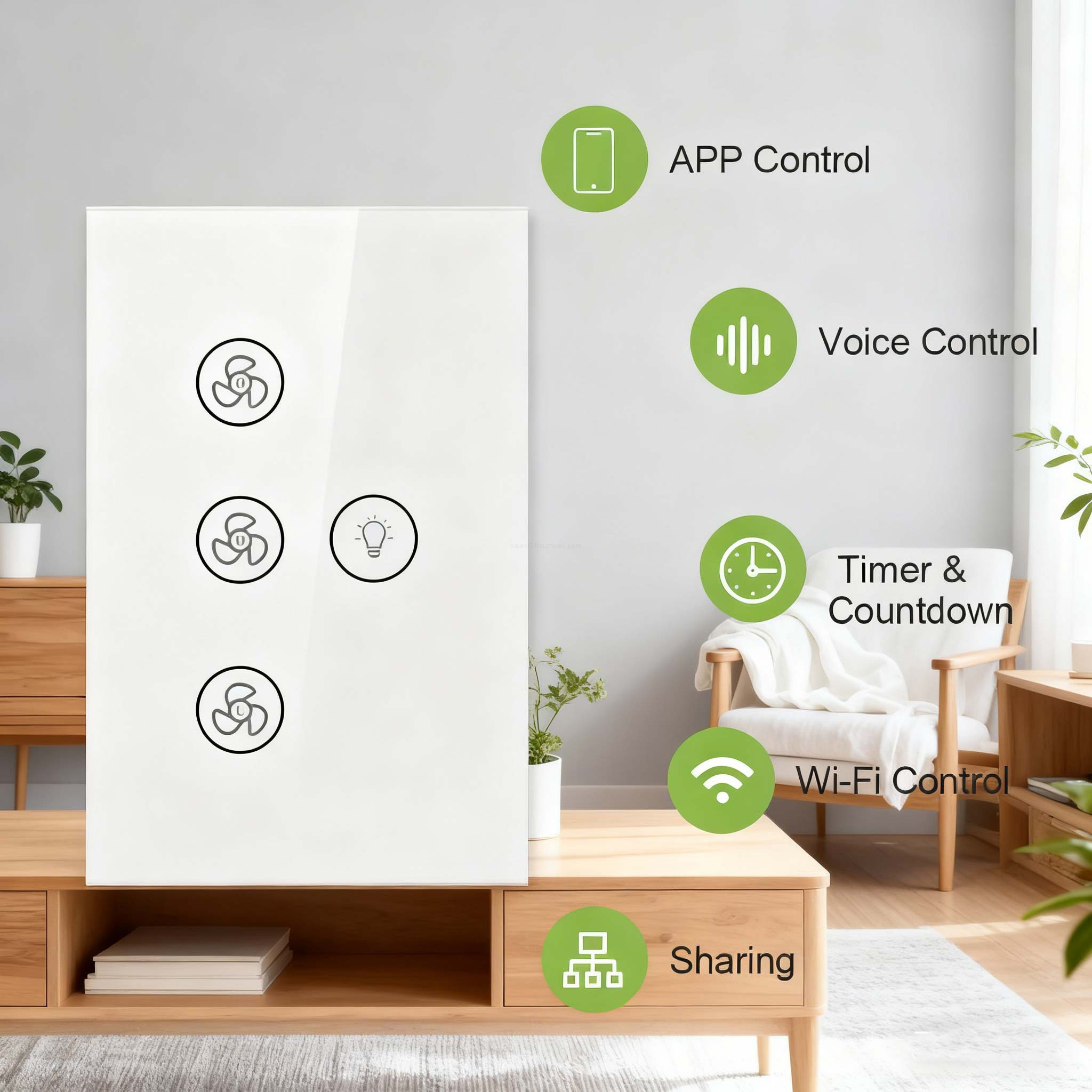 waterproof Smart Life fan and light switch
