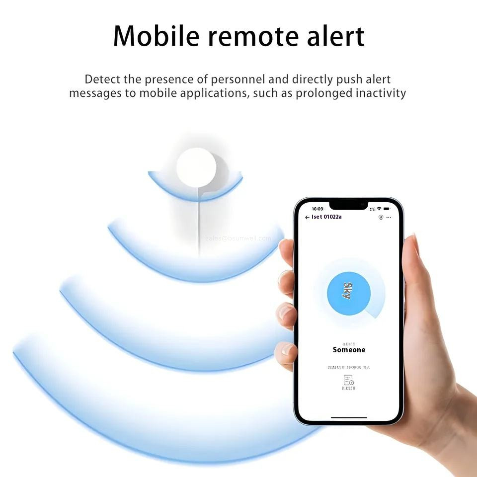 5.8GHz Millimeter Wave Radar Human Presence Sensor with OLED Screen Side Mounted Indoor Occupancy Safety Monitor