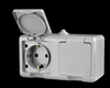 EU Standard IP54 Waterproof Outdoor Surface Type Wall Switch Socket 16A 250V For Electronic Charging