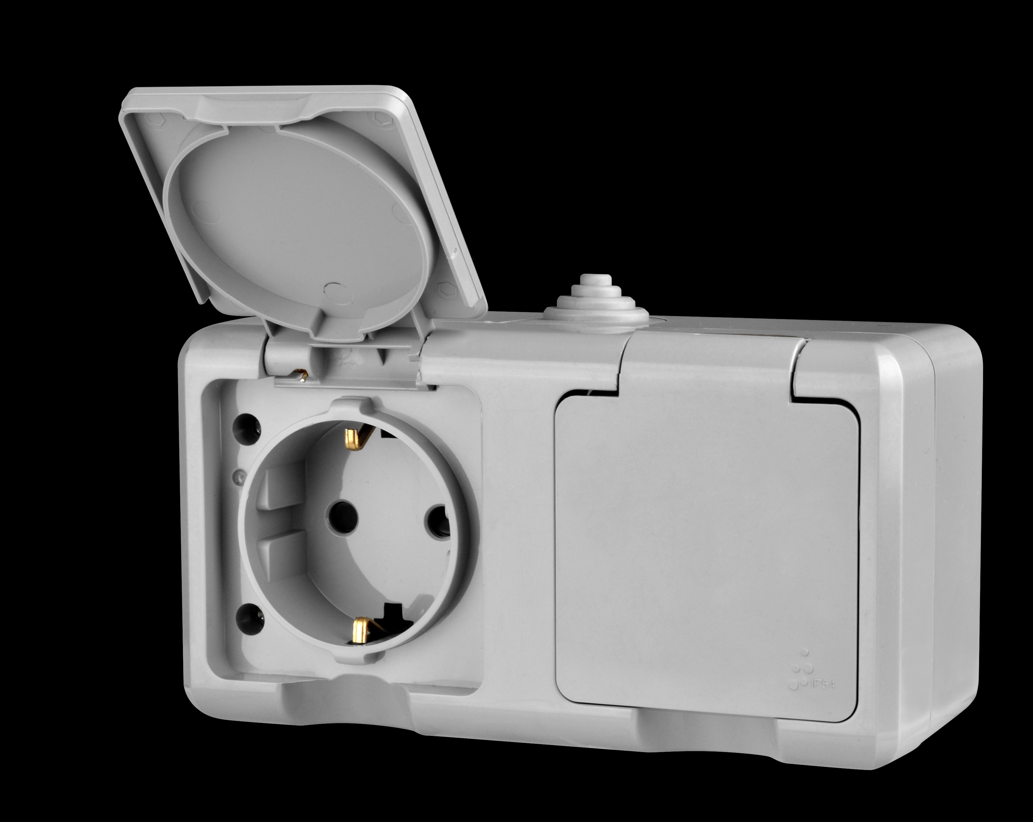 EU Standard IP54 Waterproof Outdoor Surface Type Wall Switch Socket 16A 250V For Electronic Charging