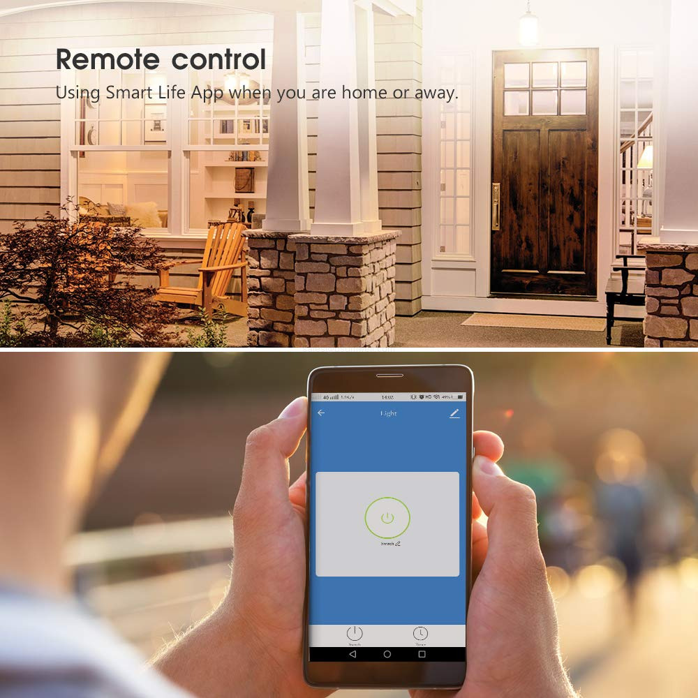 Remote control Using Smart Life App wheh you are home or away.