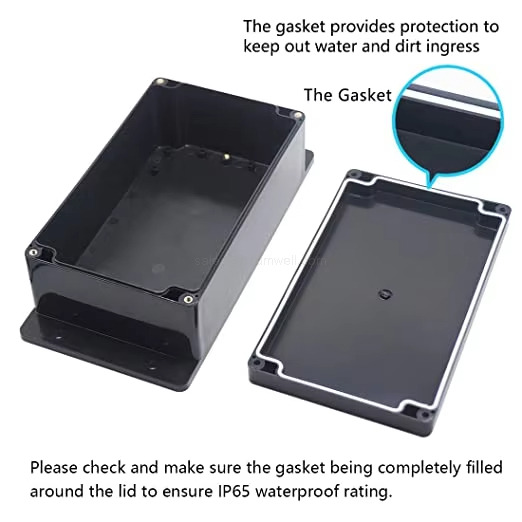 Please check and make sure the gasket being completely filledaround the lid to ensure lP65 waterproof rating.