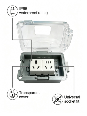 1 Gang Weatherproof In Use Outdoor Outlet Cover IP65 Universal Horizontal Vertical Siding Receptacle Protector Lockable Plug Box Enclosure