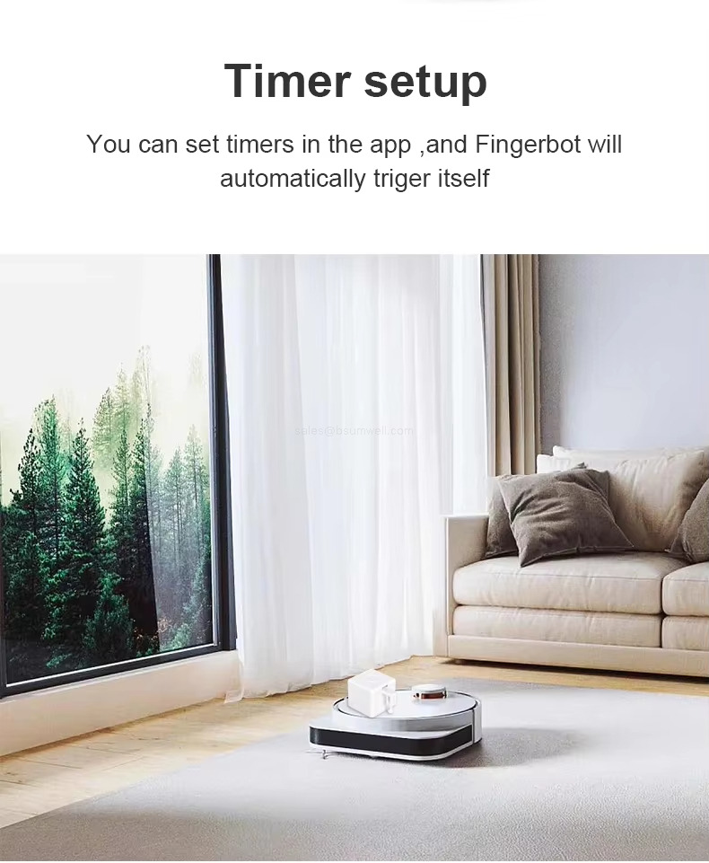 Timer setup You can set timers in the app ,and Fingerbot willautomatically triger itself